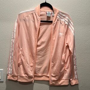 Adidas Pink Track Jacket with Sporty Stripes